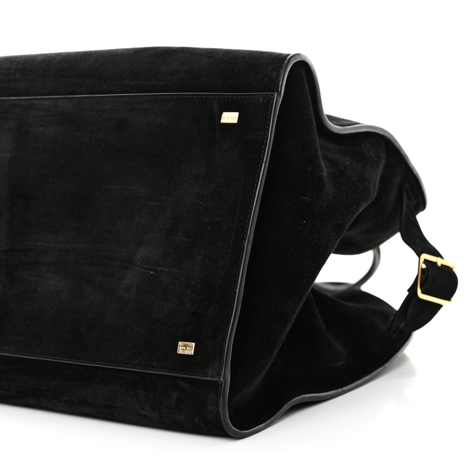 The Row Suede Calfskin Soft Margaux 17 Black 9 of 9