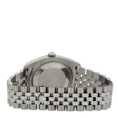 Rolex Stainless Steel 18K White Gold 36mm Oyster Perpetual Datejust Watch Black Roman 116234 3 of 5