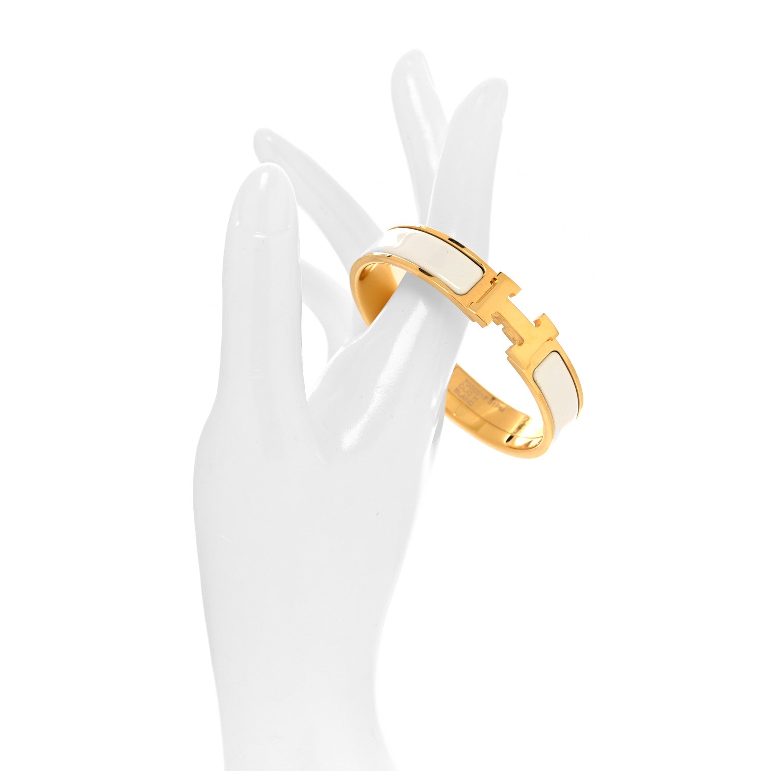 Hermes Enamel Narrow Clic Clac H Bracelet PM White 2 of 5