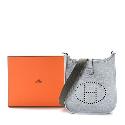 Hermes Taurillon Clemence Amazone Evelyne TPM Bleu Pale Etain 5 of 6