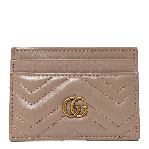 Calfskin Matelasse GG Marmont Card Holder Porcelain Rose