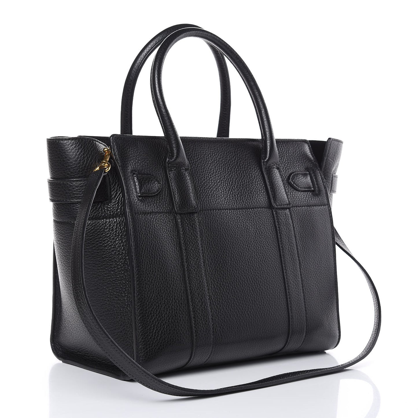 Small Classic Grain Small Bayswater Zip Tote Black