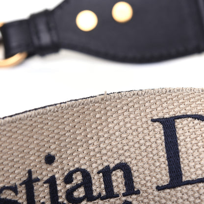 Christian Dior Canvas Embroidered Shoulder Strap Blue 10 of 11