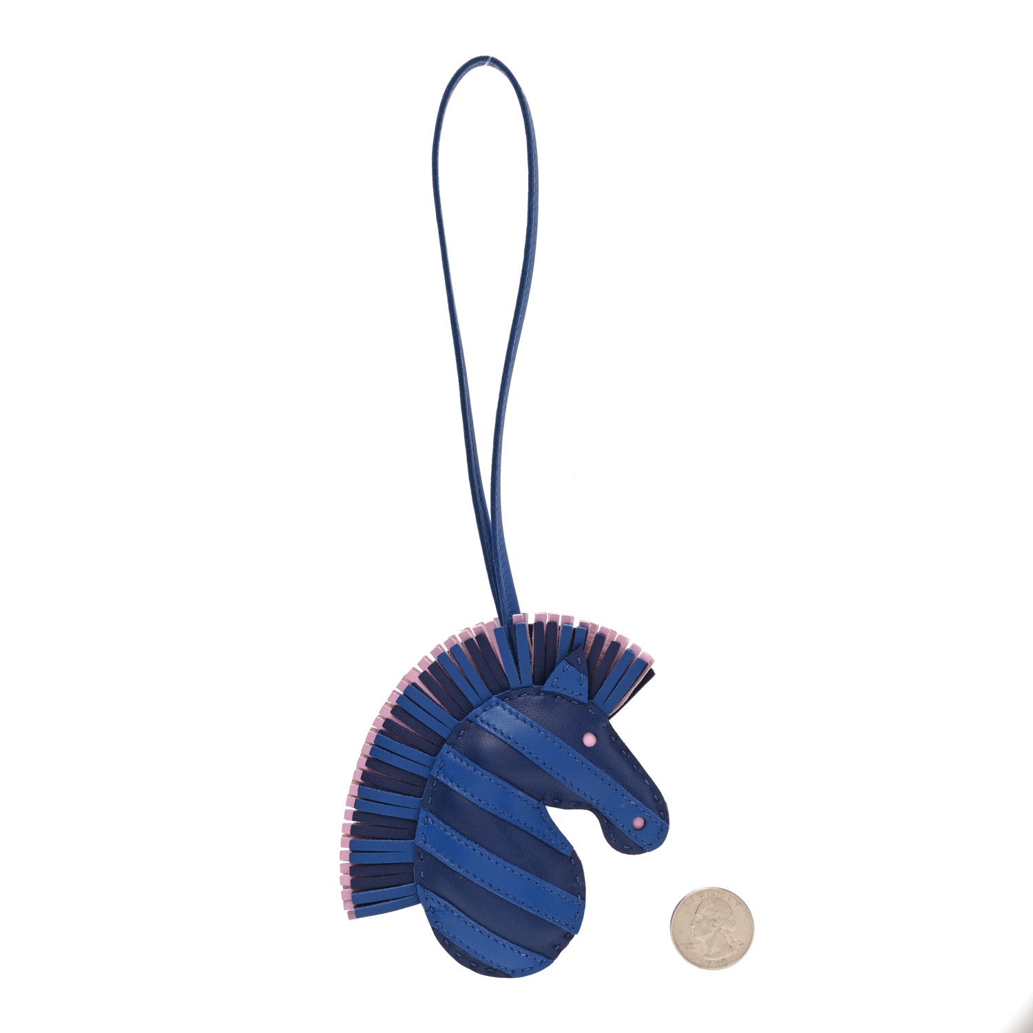 Hermes Milo Lambskin Geegee Savannah Bag Charm Bleu Saphir Bleu France Mauve Sylvestre 2 of 4