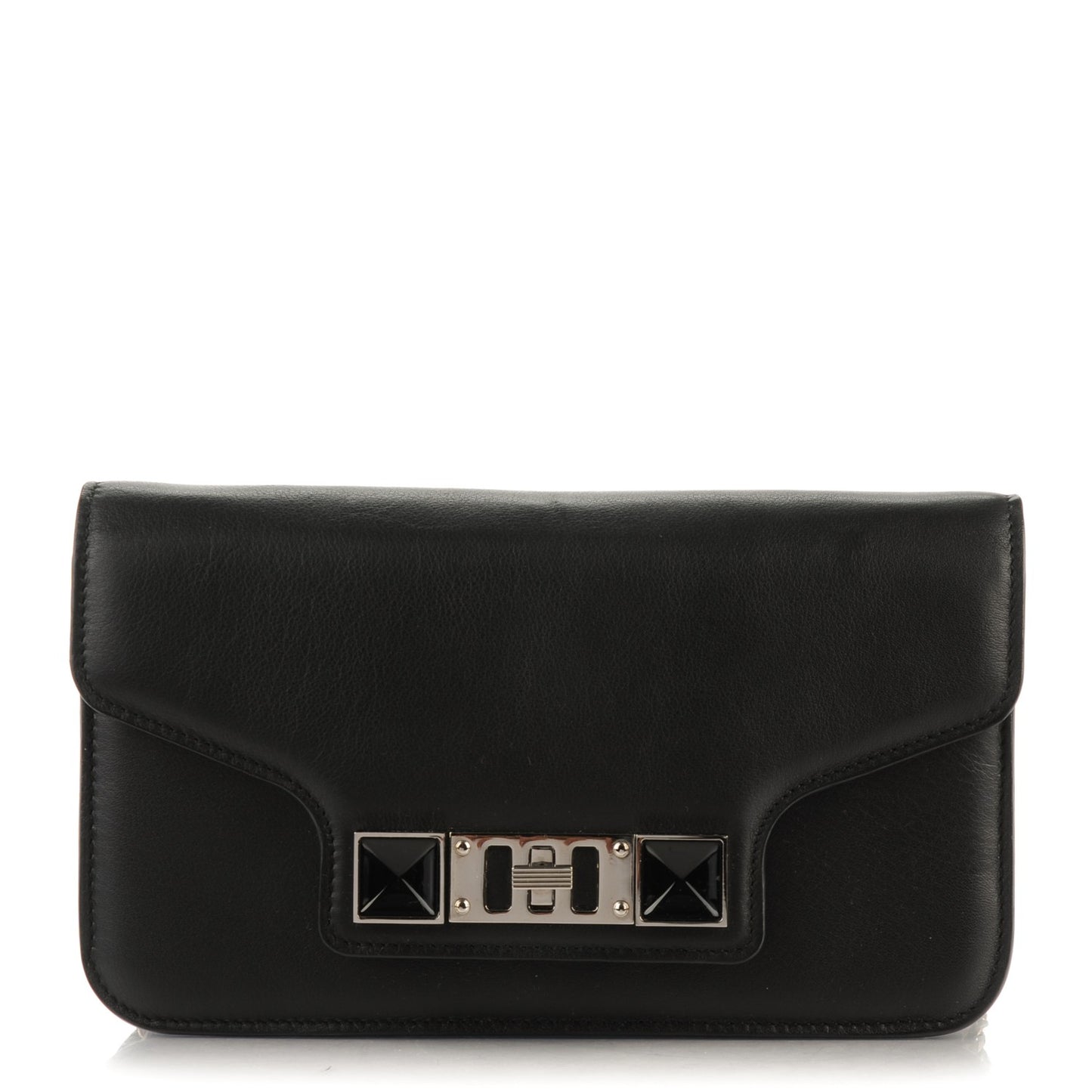 Smooth Calfskin PS11 Chain Wallet Black