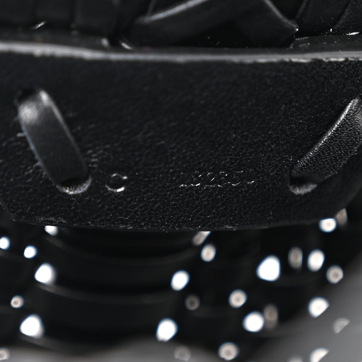 Calfskin Woven Mini Diamond Basket Bag Black