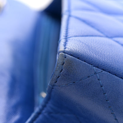 Chanel Lambskin Quilted Jumbo Single Flap Blue 14 of 16