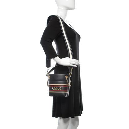 Chloe Smooth Calfskin Logo Mini Roy Bucket Bag Full Blue 2 of 9