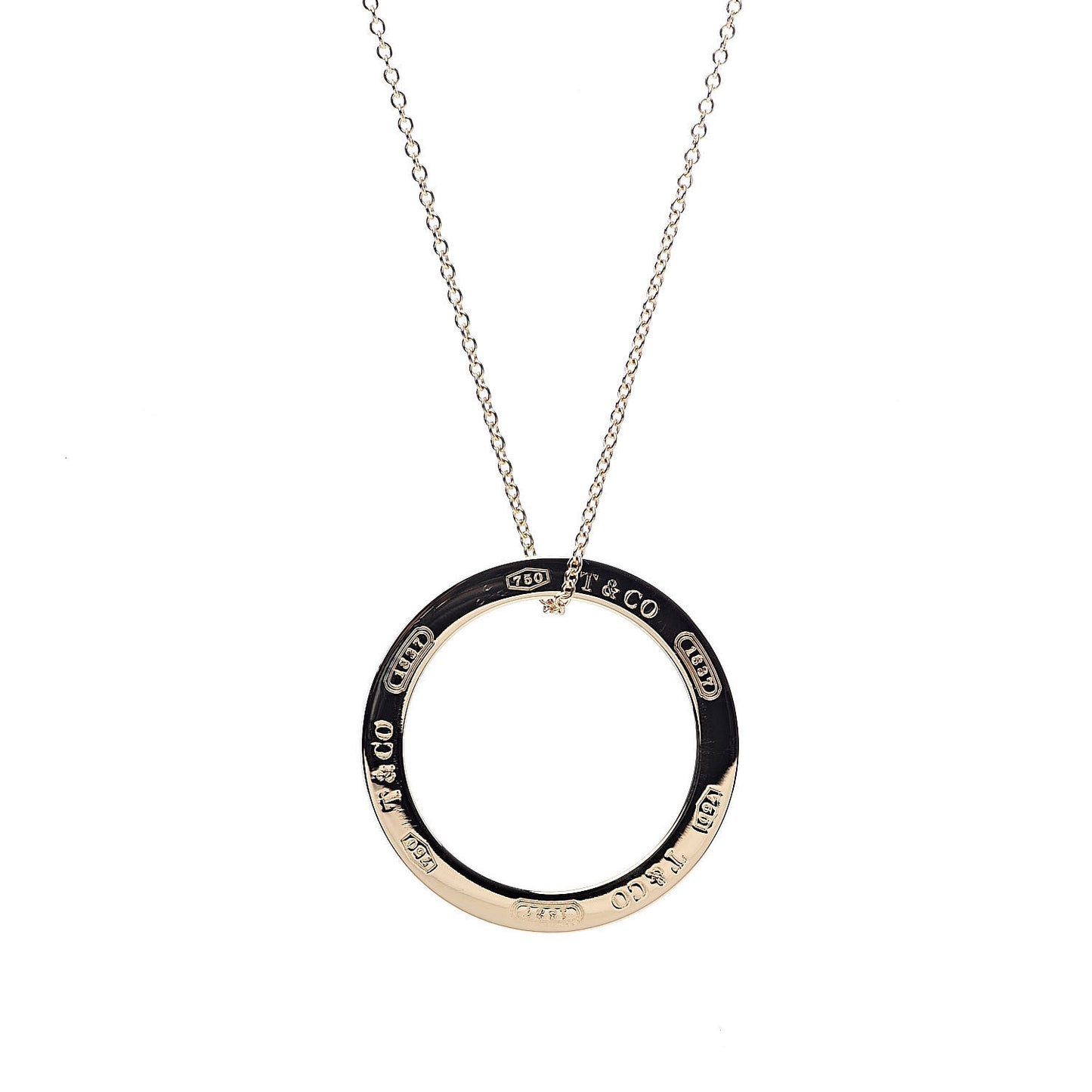18K Yellow Gold 1837 Circle Pendant Necklace