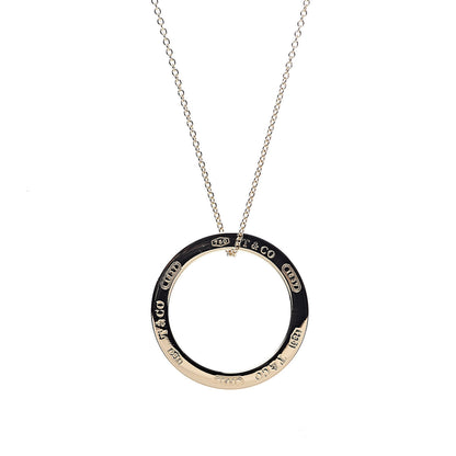 Tiffany 18K Yellow Gold 1837 Circle Pendant Necklace 4 of 7