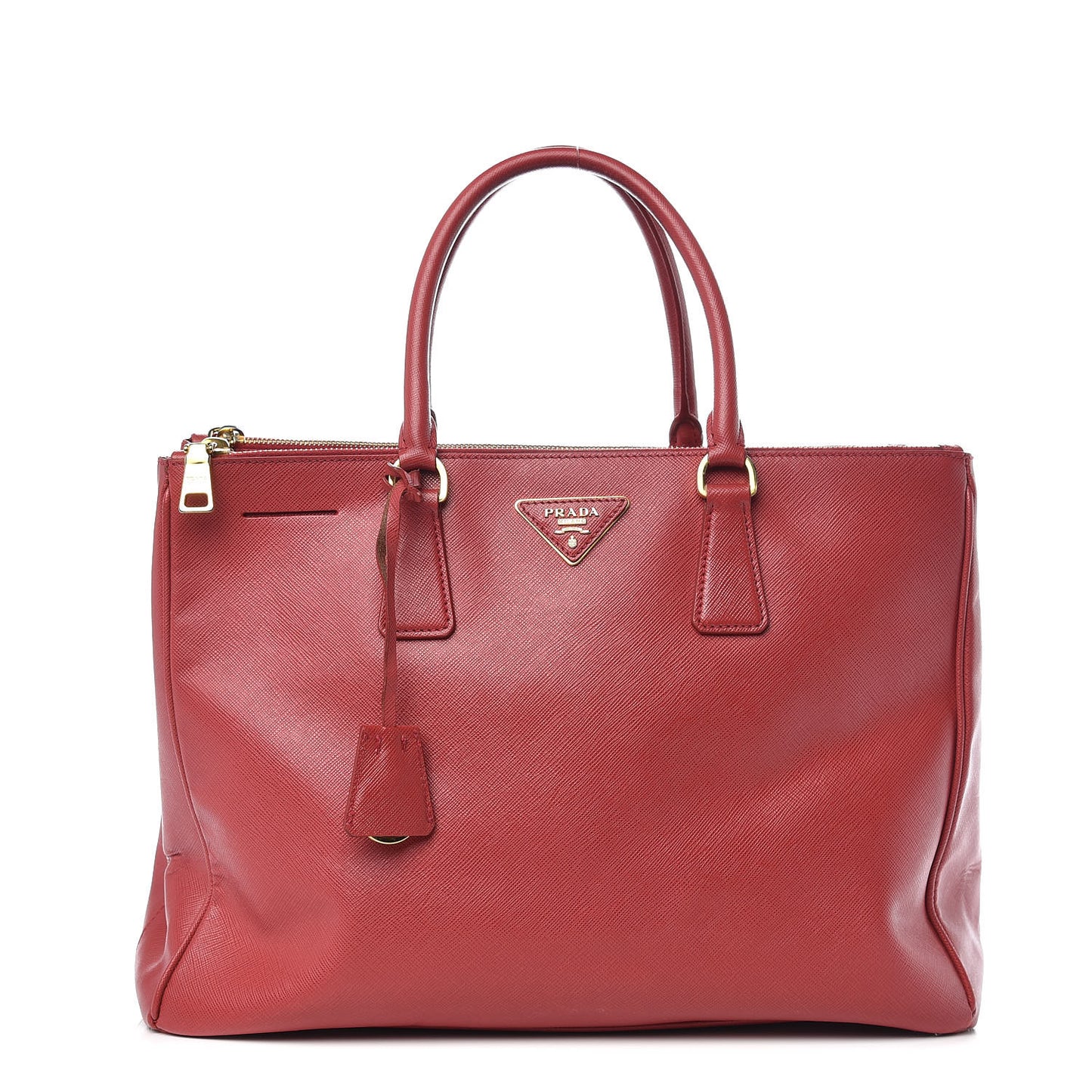 Saffiano Medium Galleria Double Zip Tote Fuoco