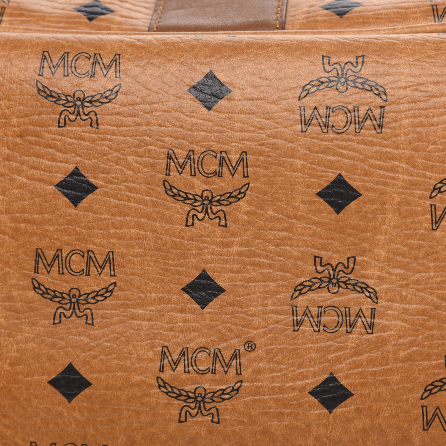 MCM Visetos Medium Liz Reversible Shopper Tote Cognac 14 of 18