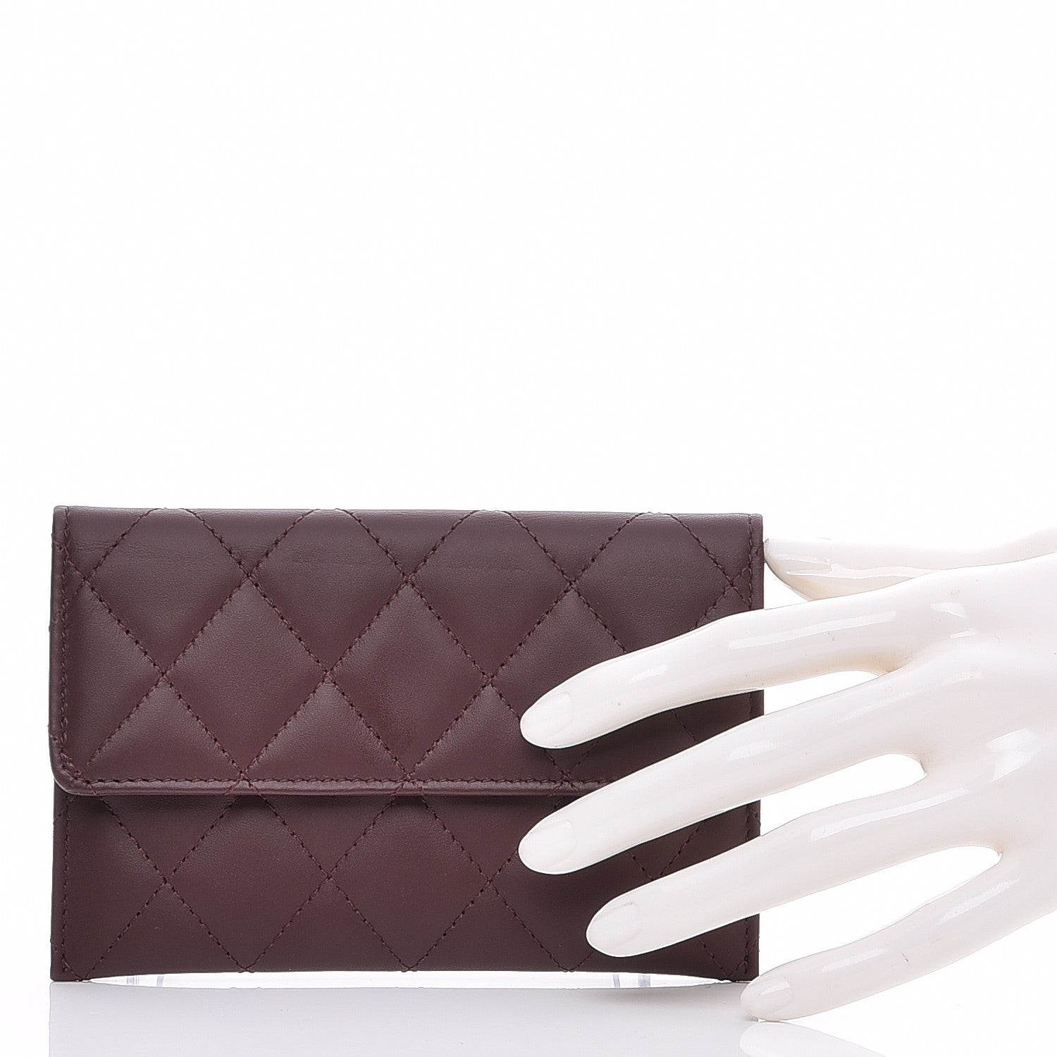 Chanel Lambskin Quilted Wallet On Removable Chain Insert Burgundy 2 of 7