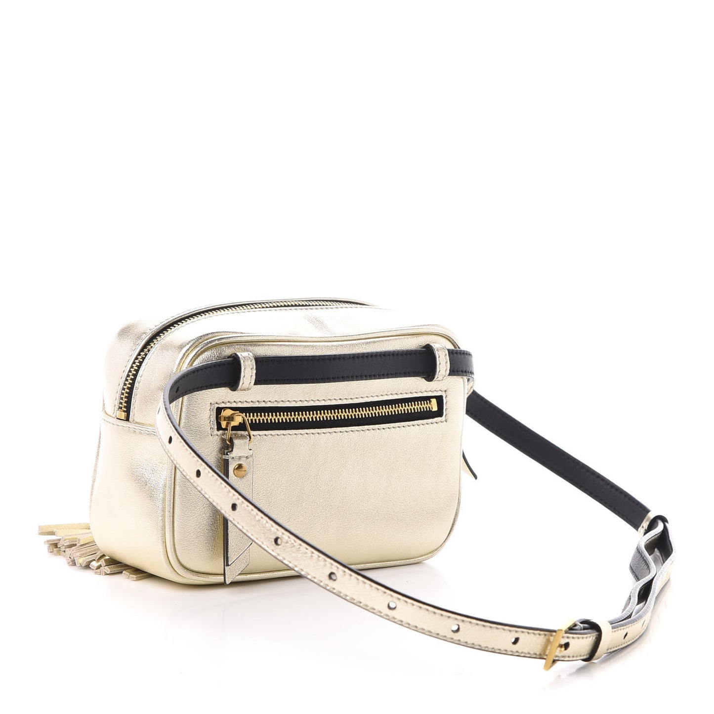 Metallic Calfskin Matelasse Monogram Lou Belt Bag Platino