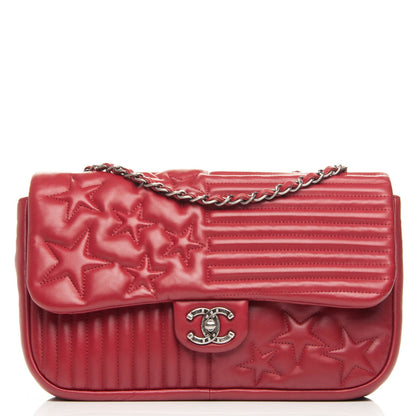Chanel Lambskin Quilted Jumbo Paris Dallas Single Flap Red 1 of 14