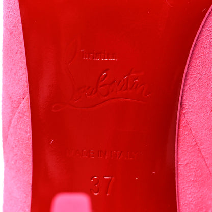 Christian Louboutin Veau Velours Astrilarge 100 Booties 37 Pink 6 of 7