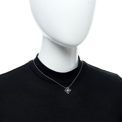 Tiffany Sterling Silver Diamond Loving Heart Clover Pendant Necklace 2 of 6