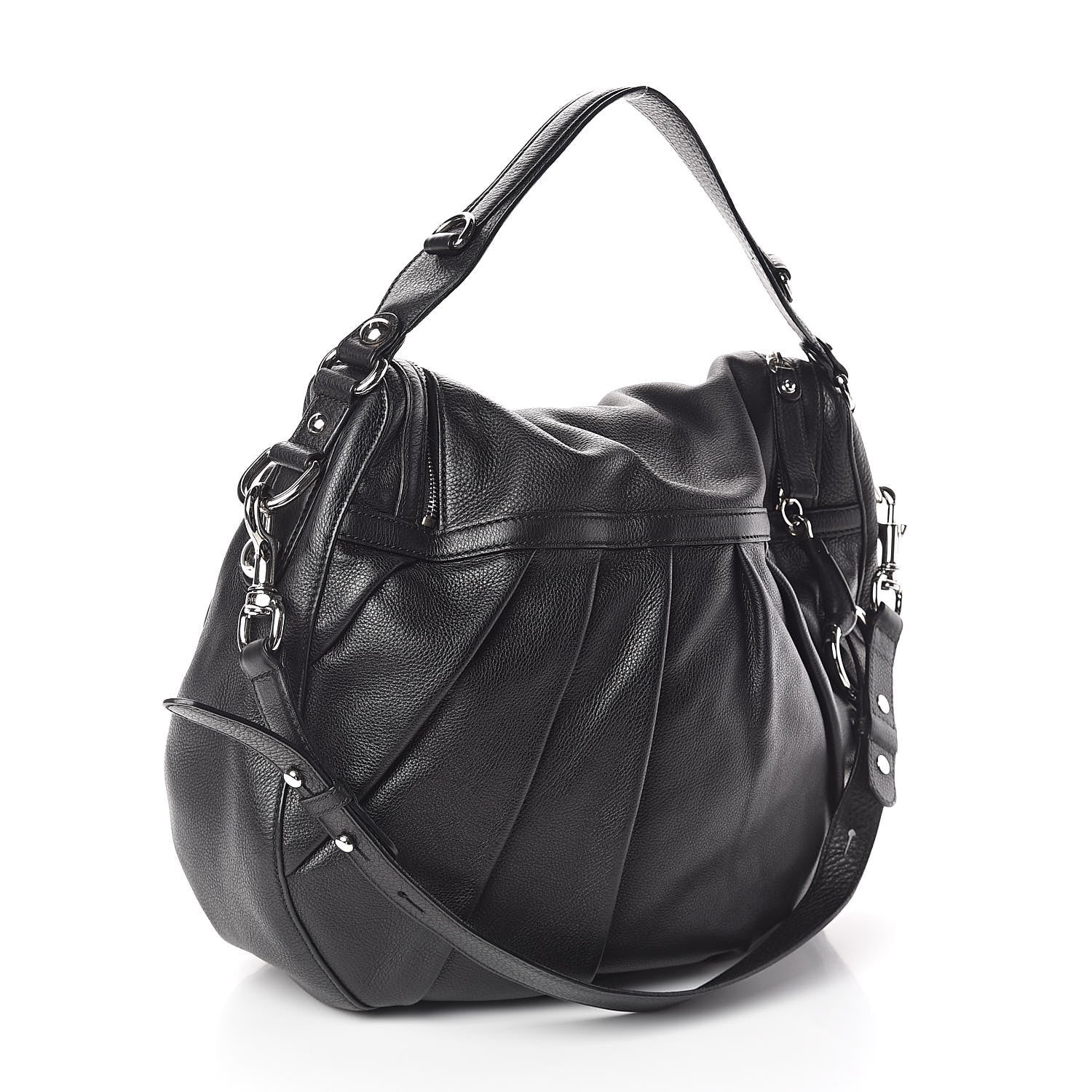 Gucci Pebbled Calfskin Medium Icon Bit Shoulder Bag Black 3 of 8