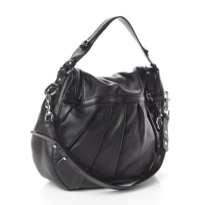 Gucci Pebbled Calfskin Medium Icon Bit Shoulder Bag Black 3 of 8