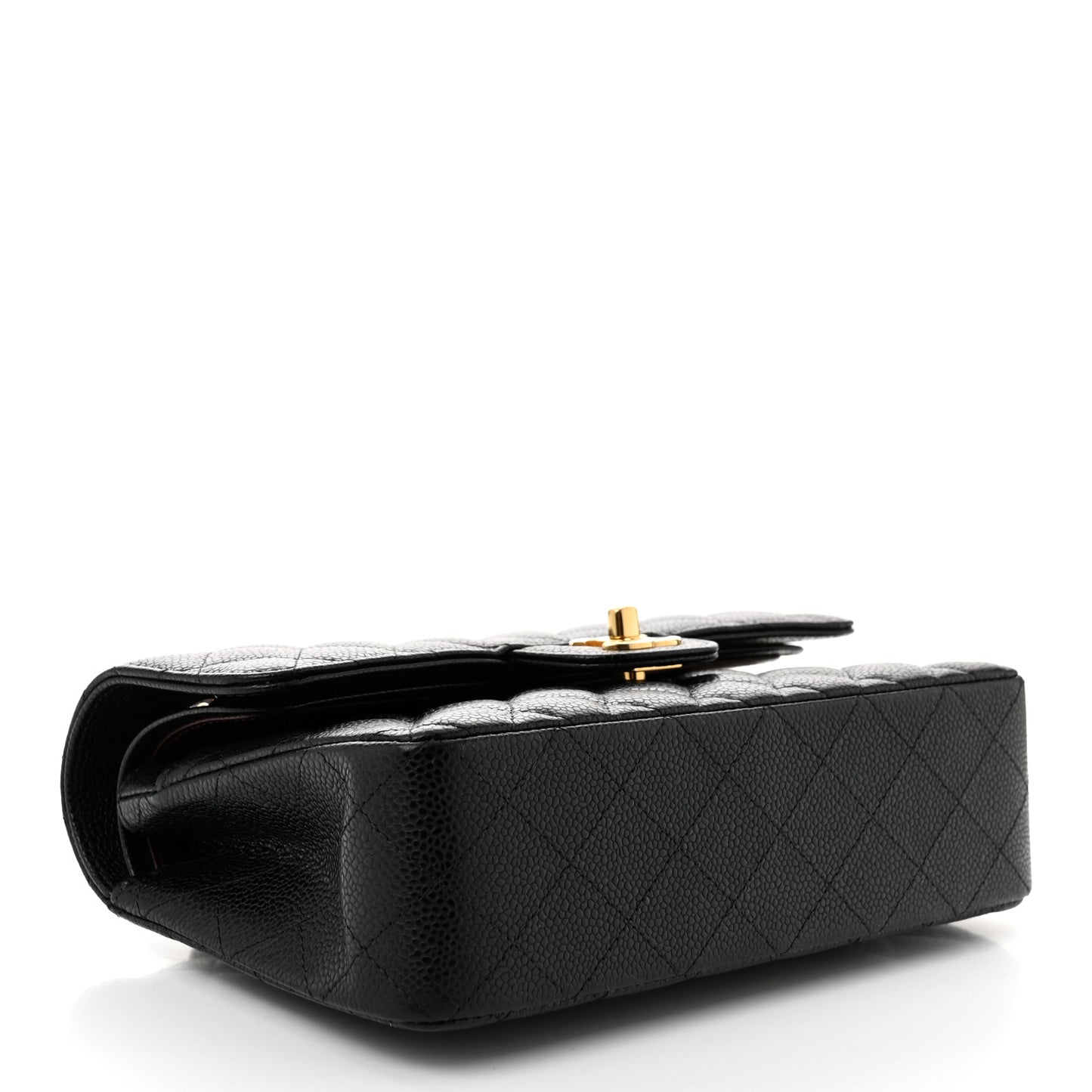 Caviar Quilted Small Double Flap Black