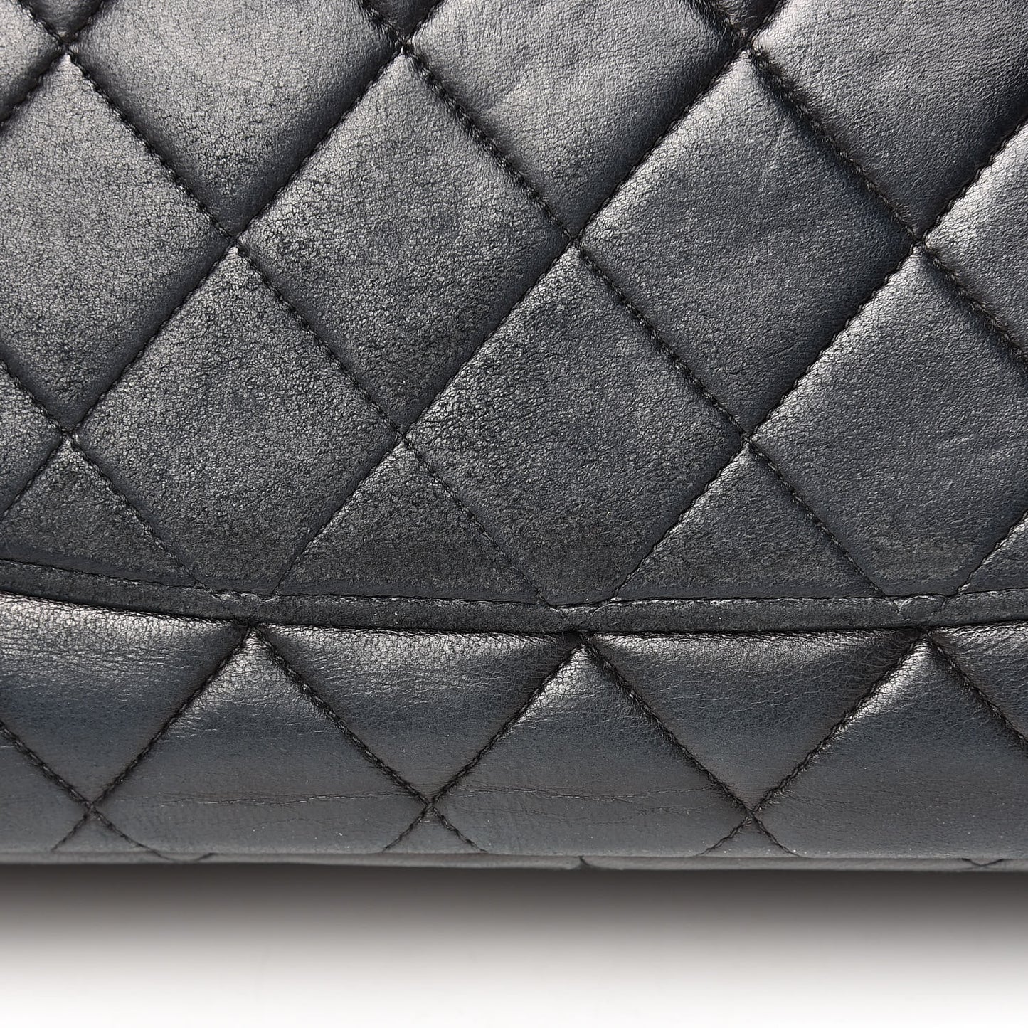 Lambskin Quilted XL Jumbo Single Flap Black