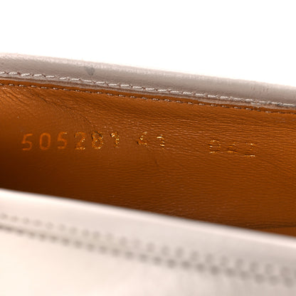 Gucci Goatskin Bee Star Embroidered Womens Jordaan Loafers 41 Mystic White 8 of 9