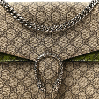 Gucci GG Supreme Monogram Snakeskin Medium Dionysus Shoulder Bag Green 8 of 10