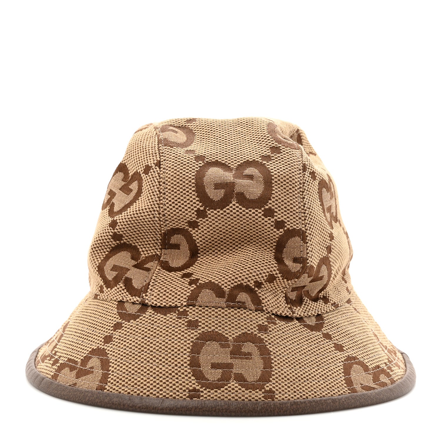 Gucci Monogram Jumbo GG Bucket Hat M Camel Ebony New Acero 6 of 8