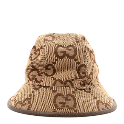 Gucci Monogram Jumbo GG Bucket Hat M Camel Ebony New Acero 6 of 8
