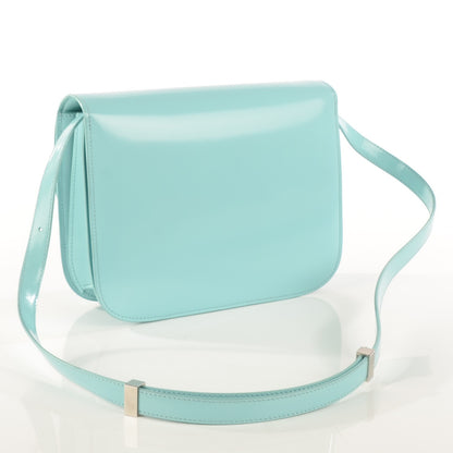 Celine Spazzolato Calfskin Classic Box Medium Flap Bag Azur 3 of 8