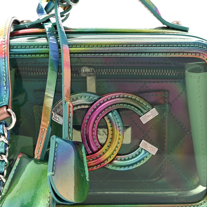 Chanel PVC Lambskin Filigree Small CC Filigree Vanity Case Green Multicolor 8 of 11