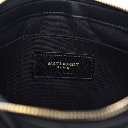 Saint Laurent Calfskin Matelasse Chevron Monogram A5 Wristlet Black 6 of 7