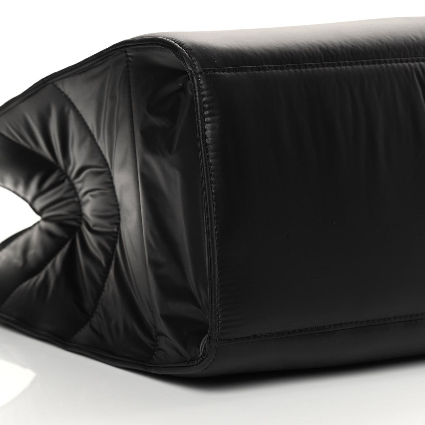 Nylon Large Puff Shopping Bag Black