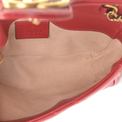 Gucci Calfskin Matelasse Super Mini GG Marmont Shoulder Bag Hibiscus Red 7 of 11