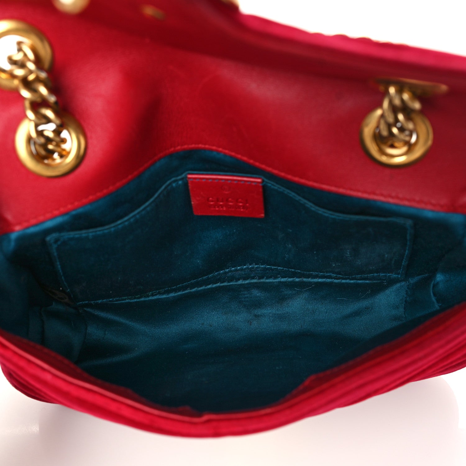 Gucci Velvet Matelasse Mini GG Marmont Shoulder Bag Hibiscus Red 5 of 10