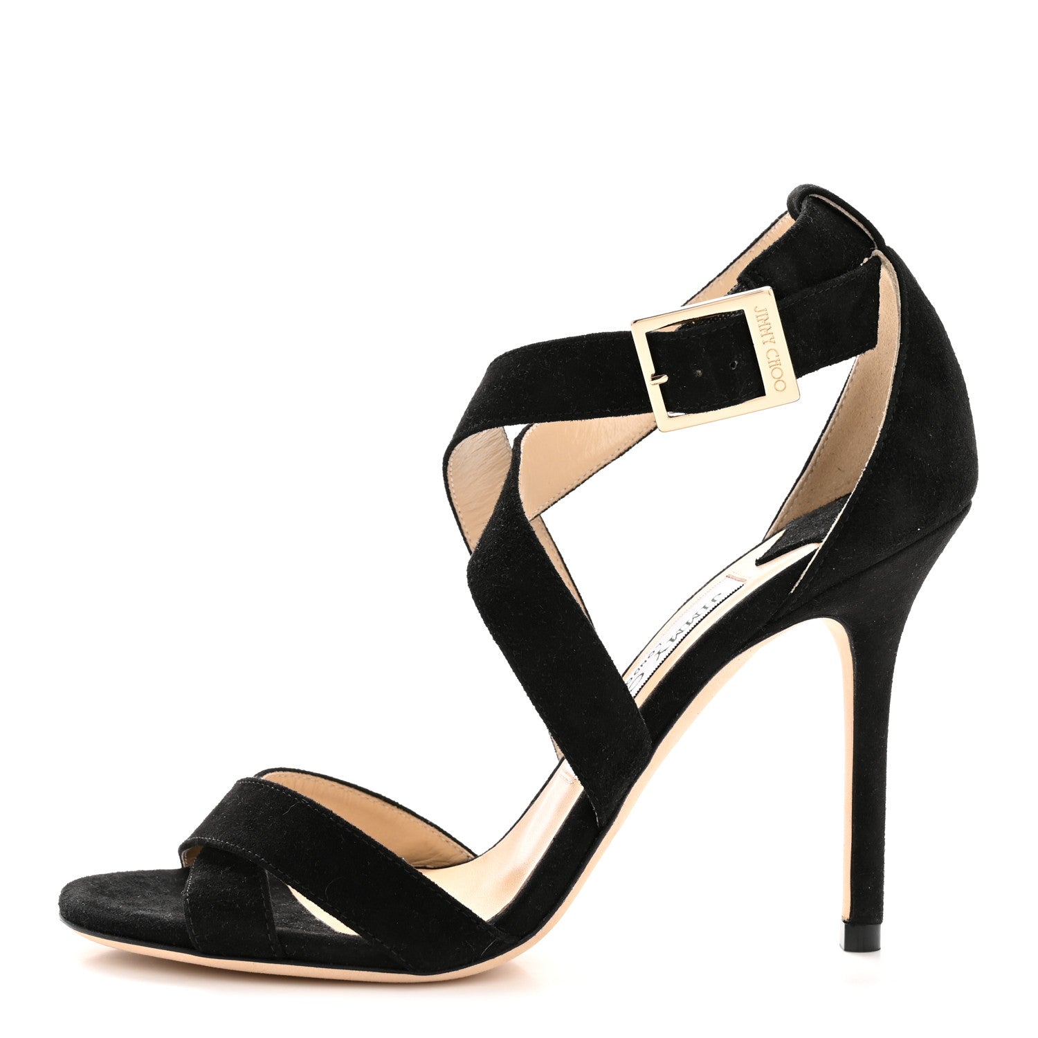Jimmy Choo Suede Lottie Sandals 35.5 Black 1 of 10
