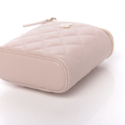 Chanel Caviar Quilted Small Vertical Coco Beauty Vanity Case With Chain Light Pink 9 of 11