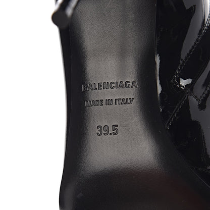 Balenciaga Patent BB Pointy Toe Ankle Booties 39.5 Black 8 of 11