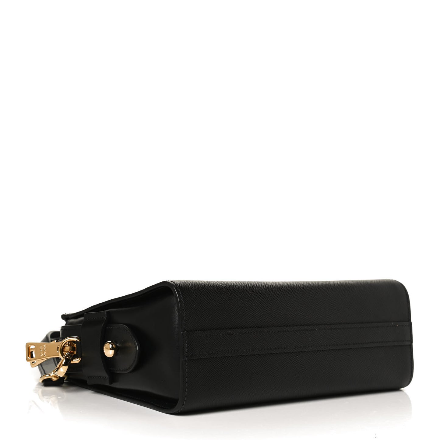 Saffiano City Calfskin Esplanade Crossbody Bag Black
