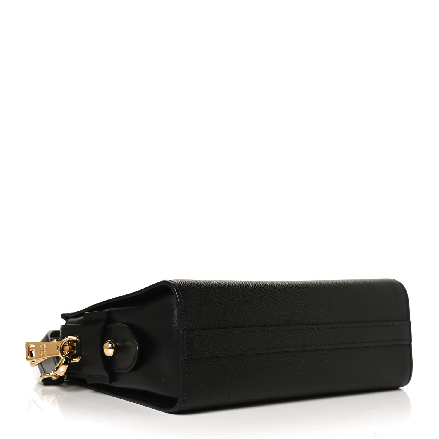 Prada Saffiano City Calfskin Esplanade Crossbody Bag Black 4 of 11