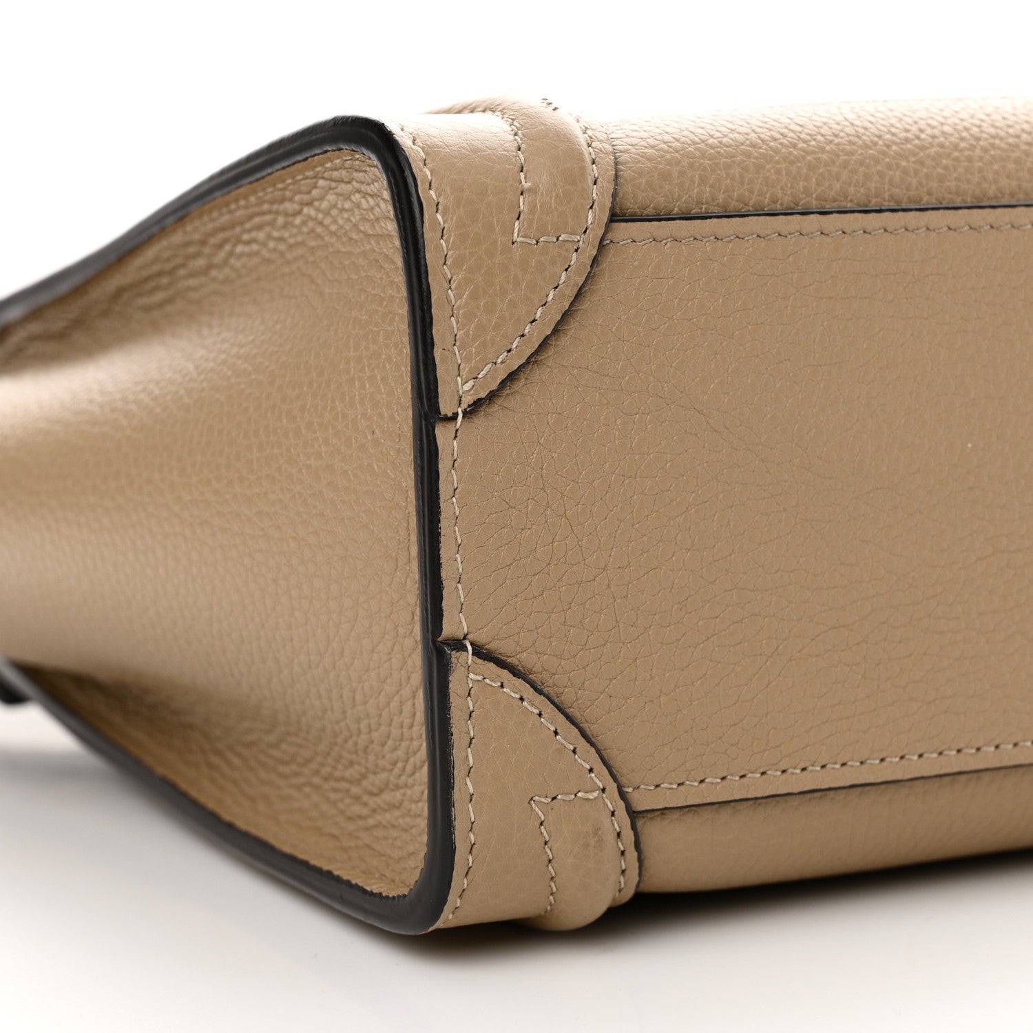 Celine Drummed Calfskin Nano Luggage Dune 9 of 14