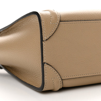 Celine Drummed Calfskin Nano Luggage Dune 9 of 14