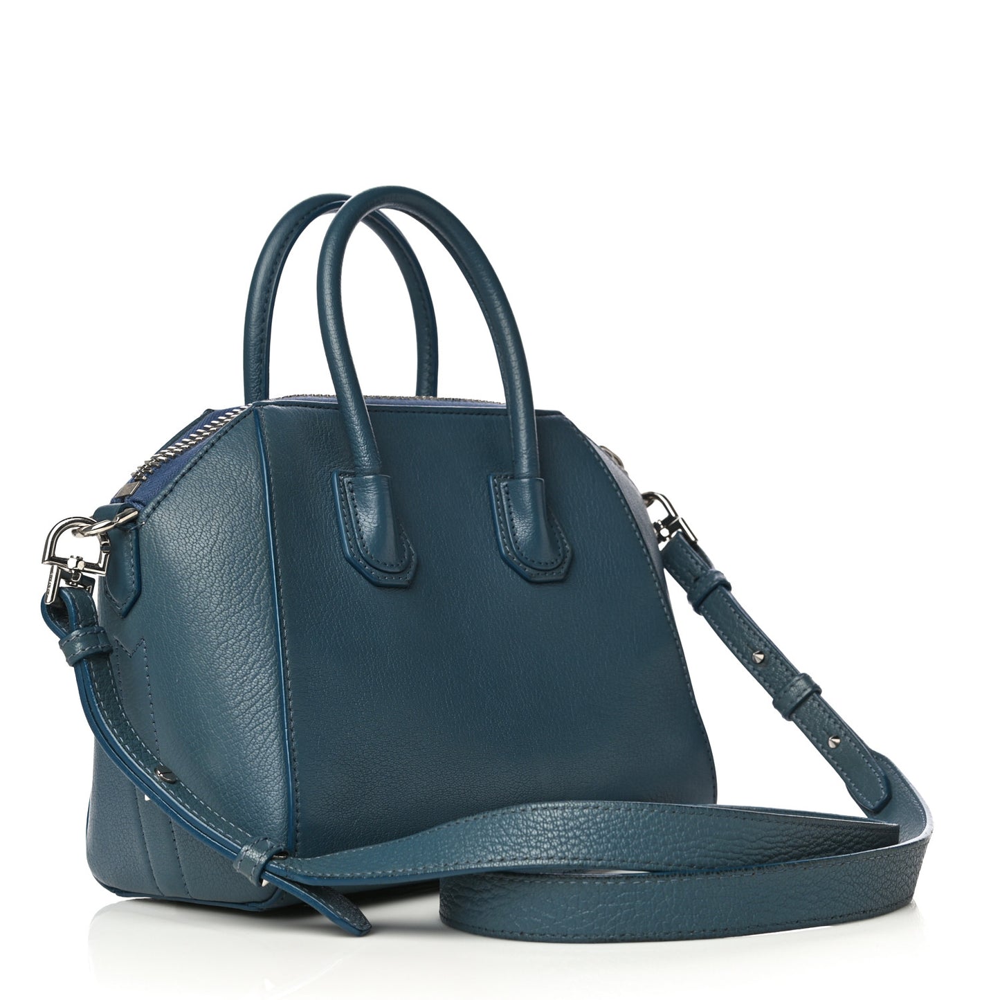Sugar Goatskin Mini Antigona Oil Blue