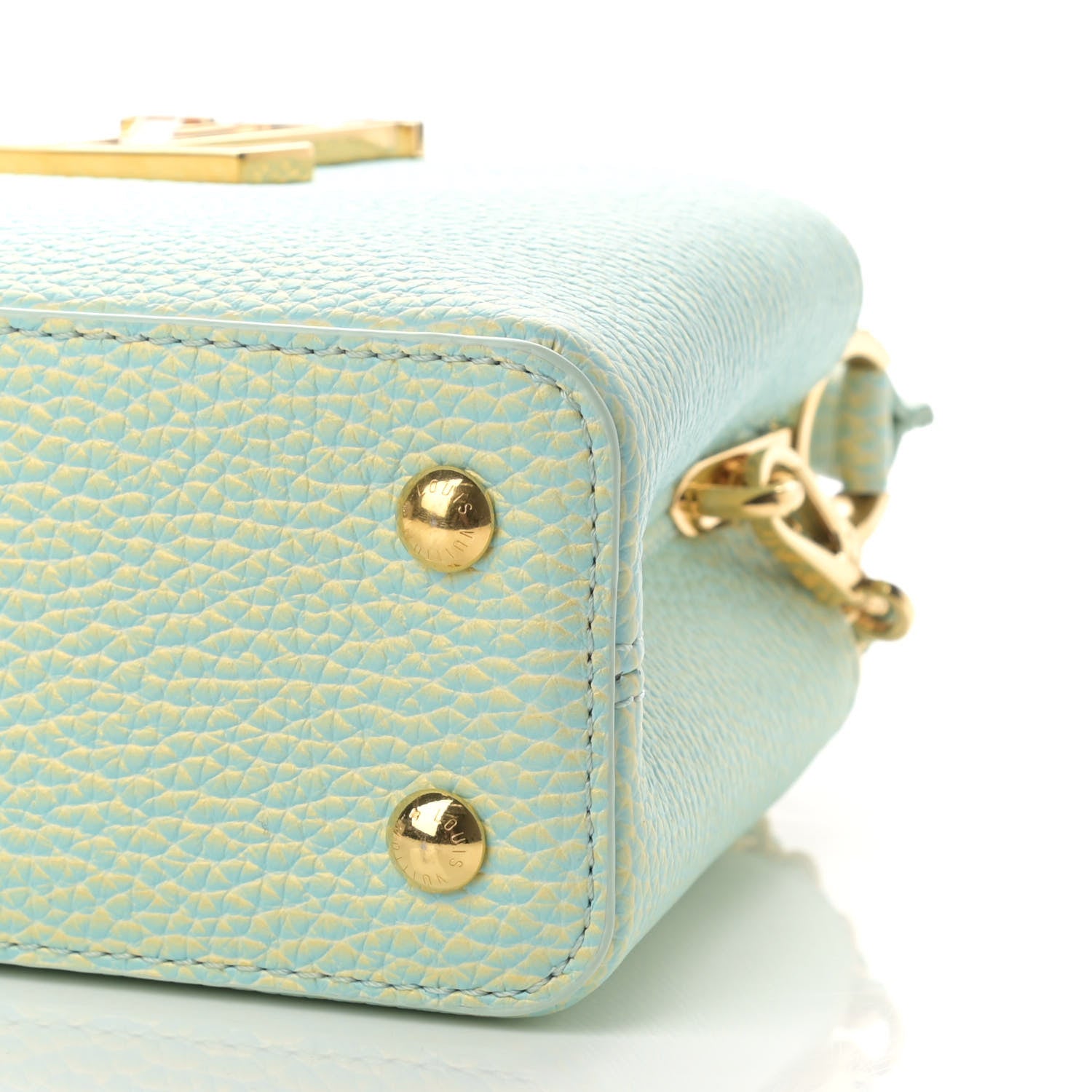 Louis Vuitton Taurillon Summer Stardust Mini Capucines Vert D'eau 9 of 10