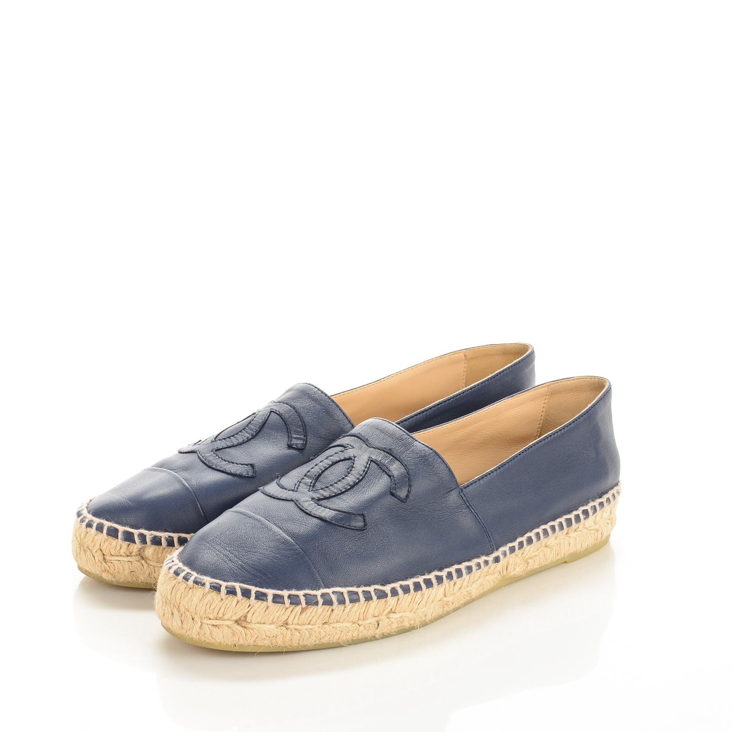 Lambskin CC Espadrilles 39 Dark Navy