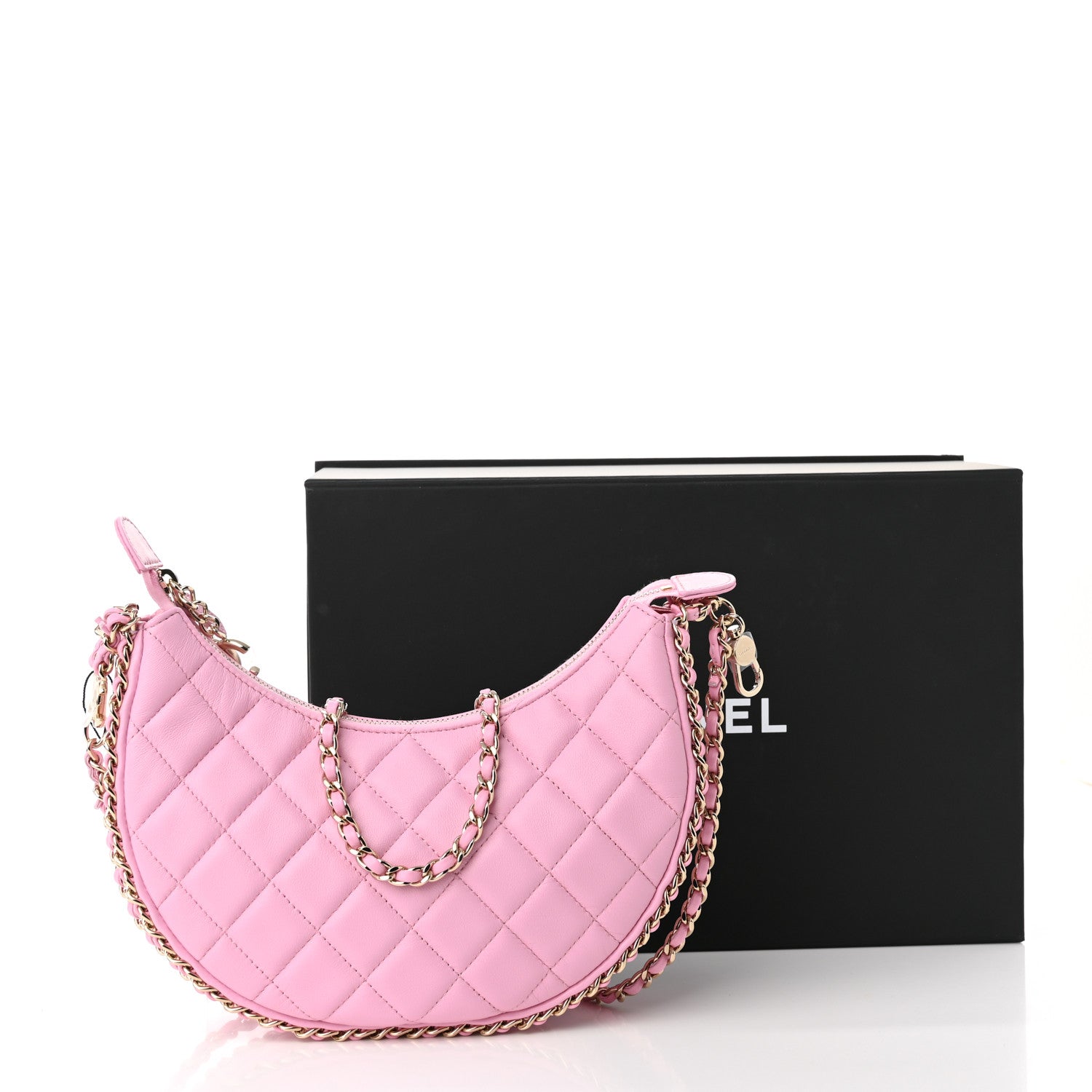 Chanel Lambskin Quilted Small Hobo Bag Pink 11 of 11