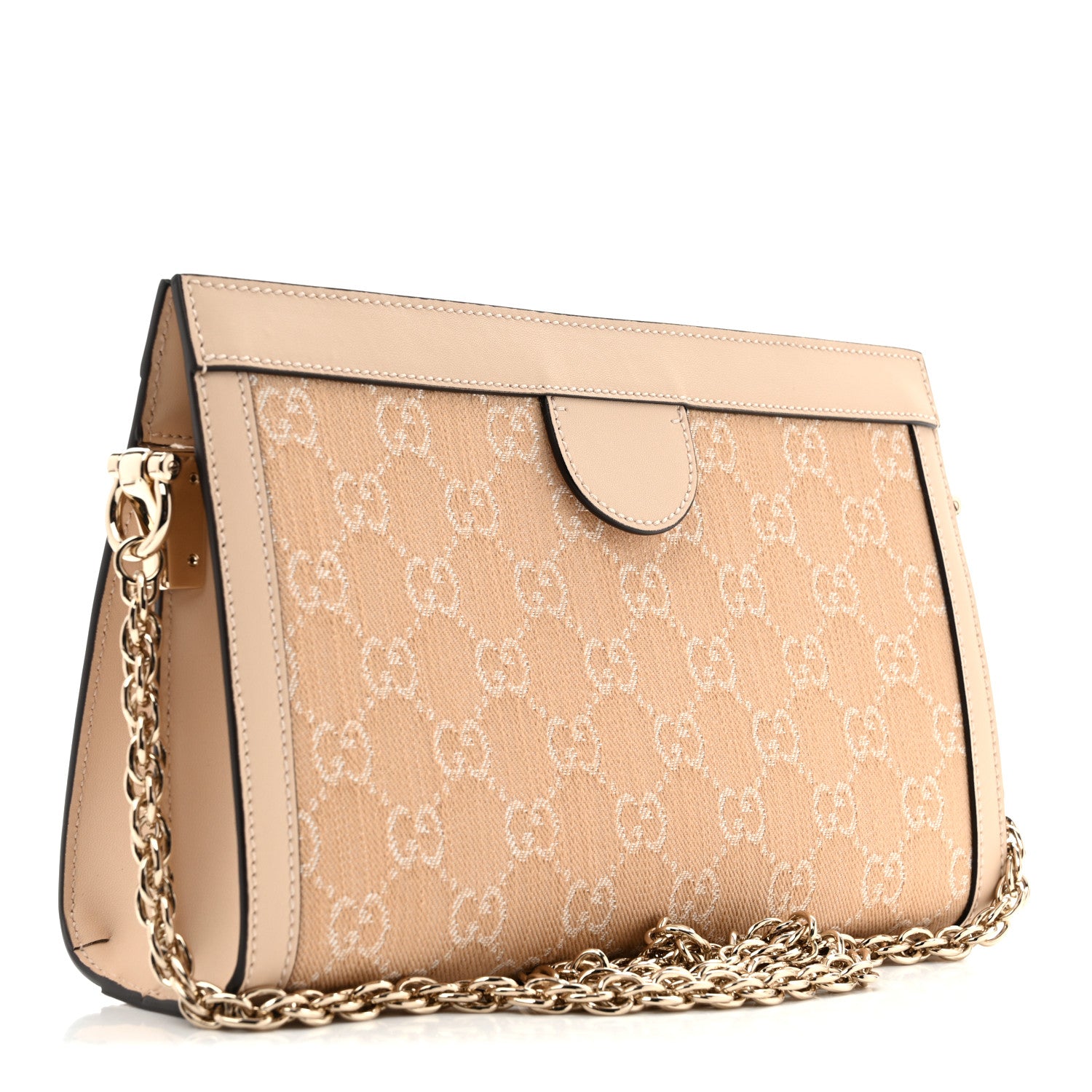 Gucci Summer Denim Calfskin GG Monogram Small Ophidia Chain Shoulder Bag Souffle Rose 3 of 12