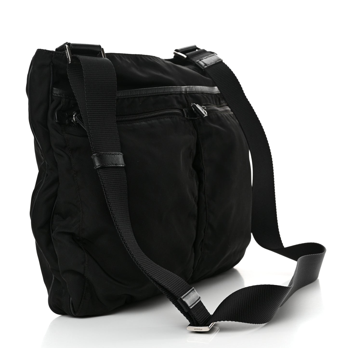 Nylon Vela Flat Messenger Bag Black