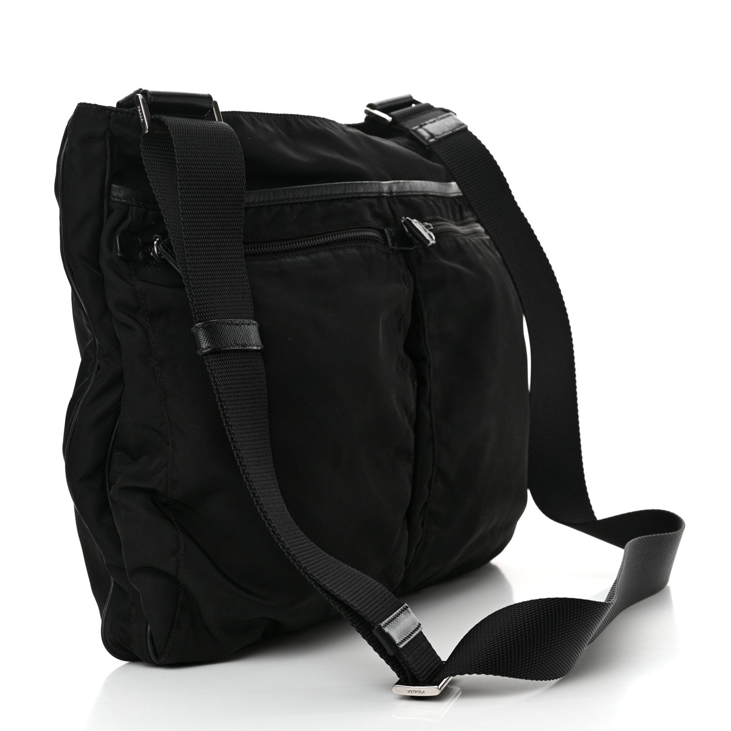 Prada Nylon Vela Flat Messenger Bag Black 3 of 9