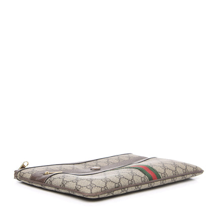 Gucci GG Supreme Monogram Large Ophidia Pouch Clutch Brown 5 of 15